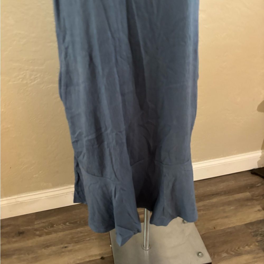 New Cuddl Duds crinkle Jersey Sleeveless Blue V-Neck Dress Sz XS - Picture 3 of 6